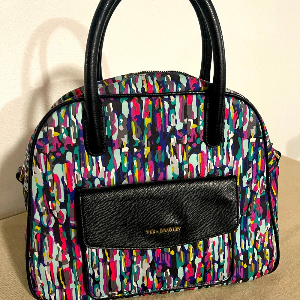 Vera Bradley Leather Bowled Over Satchel Bag